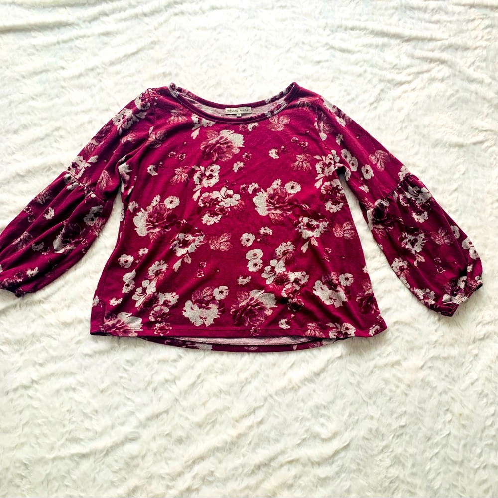 ABSOLUTELY FAMOUS FLORAL PRINT TOP (Sz 2X)